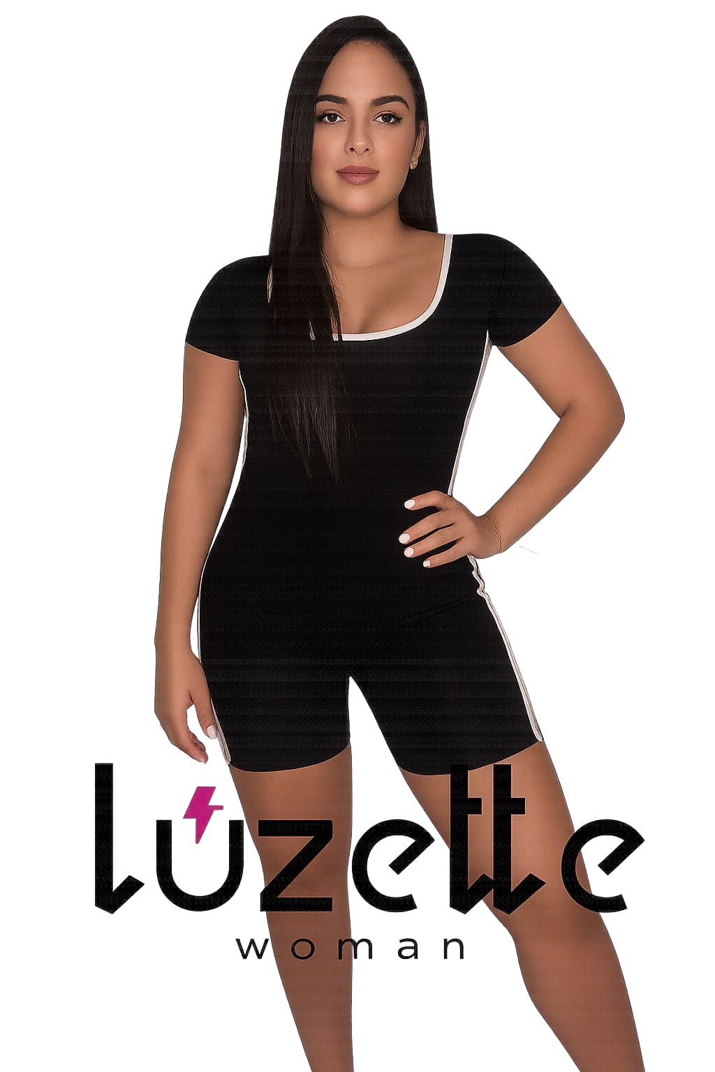 Enterizo Corto Negro con rayas