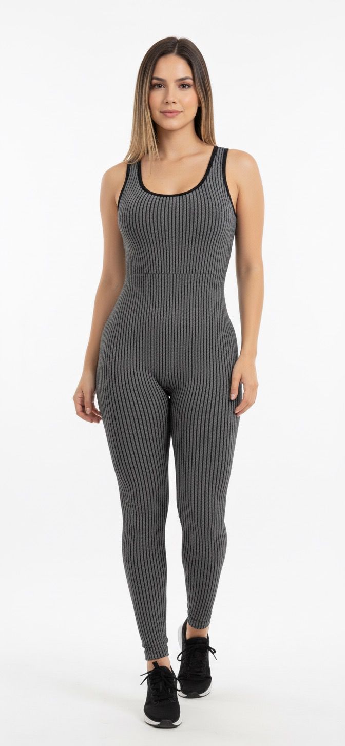 Enterizo En Rip Color gris